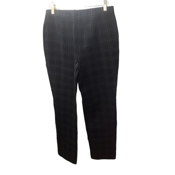 J. Jill  Ponte Slim Leg Plaid Pants Black and Gray Size Small - Picture 4 of 8